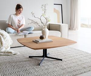 DELIFE Dohányzóasztal Talita 90x90 cm természetes almafa fém titán effekt felület