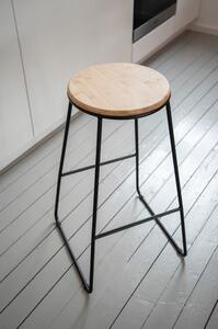 Fekete-natúr színű bárszék szett 2 db-os (ülésmagasság 70 cm) Loft – Wenko