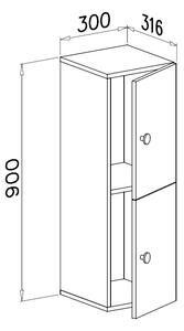 Fürdőszoba szekrény 90 cm- Carman (artisan tölgy). 1042143