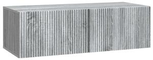 Fali TV szekrény Szürke Sonoma 98 x 41 x 30 cm Szerelt Fa