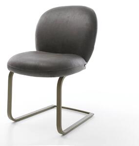 DELIFE Étkezőszék Nube-Flex mikroszálas antracit vintage étkezőszék lapos effekt felület titán zsákrugós