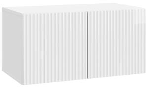 Fali TV szekrény Magasfényű Fehér 59,5 x 31 x 30 cm Szerelt Fa