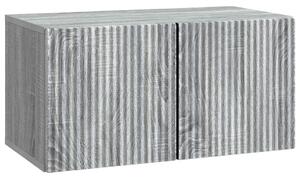 Fali TV szekrény Szürke Sonoma 59,5 x 31 x 30 cm Szerelt Fa