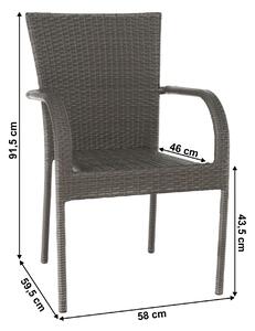 KONDELA Kerti rakásolható szék, szürke, LAKIA