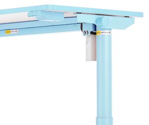OfficeTech Kids állítható magasságú asztal, 100 x 50 cm, fehér / kék