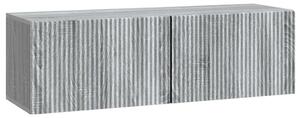 Fali TV szekrény Szürke Sonoma 98 x 31 x 30 cm Szerelt Fa