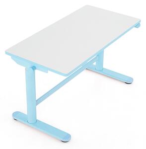 OfficeTech Kids állítható magasságú asztal, 100 x 50 cm, fehér / kék