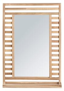 Fali tükör polccal, tömörfa kerettel 50x70 cm Acina – Wenko