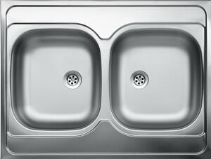 LAVEO LON 60 2M teletetős kétmedencés inox mosogató szifonnal