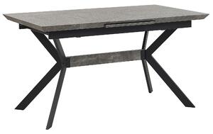 Bővíthető Betonhatású És Fekete Ipari Stílusú Étkezőasztal 140/180 x 80 cm BENSON