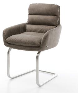 DELIFE Étkezőszék Abelia-Flex karfás mikroszálas taupe vintage étkezőszék lapos rozsdamentes acél