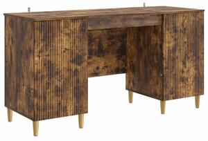 Asztal polcokkal Füstös Tölgy 142,5 x 50 x 75 cm Szerelt Fa