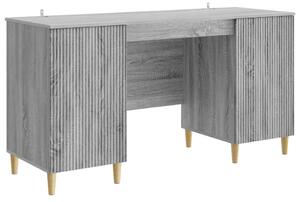 Asztal polcokkal Szürke Sonoma 142,5 x 50 x 75 cm Szerelt Fa