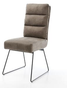 DELIFE Étkezőszék Pela-Flex mikroszálas taupe vintage fekete vékony lábazat zsákrugós