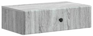 Fali oldaltábla Szürke Sonoma 59 x 34,5 x 17 cm Szerelt Fa