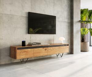 DELIFE Design TV szekrény Stonegrace 200 cm akác természetes pala 4 fiókos