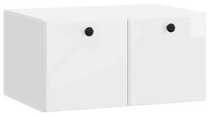 Fali TV szekrény 59,5 x 41 x 30 cm Magasfényű Fehér Szerelt Fa