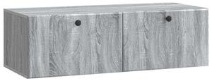 Fali TV szekrény 98 x 41 x 30 cm Szürke Sonoma Szerelt Fa