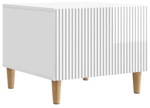 Dohányzóasztal Magasfényű Fehér 49 x 50 x 40 cm Szerelt Fa