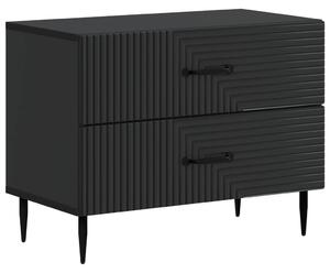 Éjjeliszekrény fiókkal Fekete 62 x 34,5 x 47,5 cm Szerelt Fa