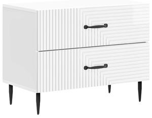 Éjjeliszekrény Magasfényű Fehér 62 x 34,5 x 47,5 cm Szerelt Fa