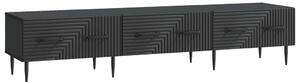 TV szekrény fiókkal Fekete 147 x 34,5 x 30 cm Szerelt Fa