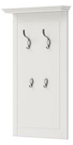 Előszoba panel, 4 akasztóval, fehér - PERCE NEIGE