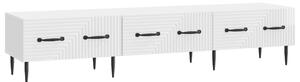 TV szekrény Magasfényű Fehér 147 x 34,5 x 30 cm Szerelt Fa