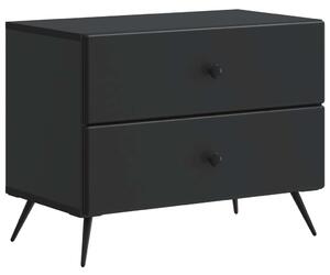 Éjjeliszekrény fiókkal Fekete 62 x 34,5 x 47,5 cm Szerelt Fa