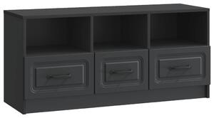 TV szekrény fiókkal Fekete 102 x 34,5 x 47 cm Szerelt Fa