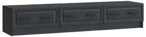 TV szekrény fiókkal Fekete 147 x 34,5 x 27 cm Szerelt Fa