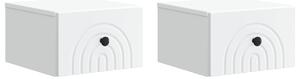 Fali éjjeli szekrény 2 pcs Fehér 33 x 34,5 x 20 cm Szerelt Fa