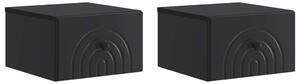 Fali éjjeli szekrény 2 pcs Fekete 33 x 34,5 x 20 cm Szerelt Fa