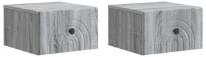 Fali éjjeli szekrény 2 pcs Szürke Sonoma 33 x 34,5 x 20 cm