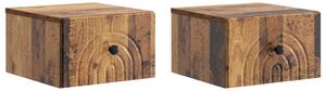 Fali éjjeli szekrény fiókkal 2 pcs Antik Fa 33 x 34,5 x 20 cm