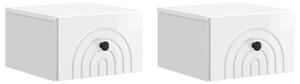 Fali éjjeli szekrény 2 pcs Magasfényű Fehér 33 x 34,5 x 20 cm