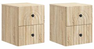 Fali éjjeli szekrény 2 pcs Sonoma Tölgy 33 x 34,5 x 40 cm