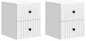 Fali éjjeli szekrény 2 pcs Fehér 33 x 34,5 x 40 cm Szerelt Fa
