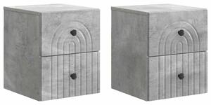 Fali éjjeli szekrény 2 pcs Betonszürke 33 x 34,5 x 40 cm
