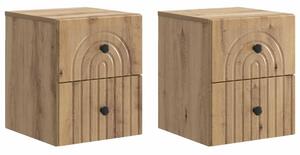 Fali éjjeli szekrény 2 pcs Kézműves Tölgy 33 x 34,5 x 40 cm