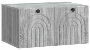 Fali TV szekrény Szürke Sonoma 59,5 x 41 x 30 cm Szerelt Fa