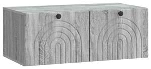 Fali TV szekrény Szürke Sonoma 78,5 x 41 x 30 cm Szerelt Fa