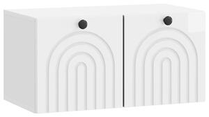 Fali TV szekrény Magasfényű Fehér 59,5 x 31 x 30 cm Szerelt Fa