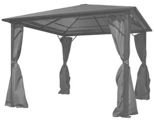 VidaXL alumínium kerti pavilon antracitszürke függönnyel 300 x 300 cm