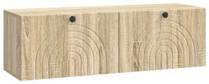 Fali TV szekrény Sonoma Tölgy 98 x 31 x 30 cm Szerelt Fa