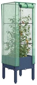 Rattan megjelenésű magaságyás melegháztakaróval 40x40x140 cm