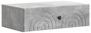 Fali oldaltábla Betonszürke 59 x 34,5 x 17 cm Szerelt Fa
