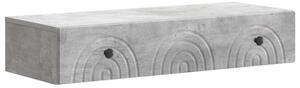 Fali oldaltábla Betonszürke 87,5 x 34,5 x 17 cm Szerelt Fa