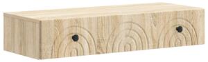 Fali oldaltábla Sonoma Tölgy 87,5 x 34,5 x 17 cm Szerelt Fa