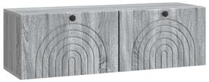 Fali TV szekrény Szürke Sonoma 98 x 31 x 30 cm Szerelt Fa
